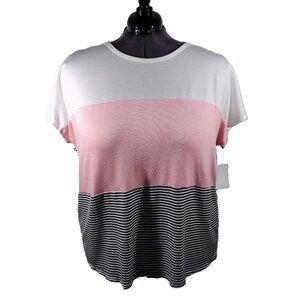 🌸 Moa Moa Women Plus Size Color Block Top – 3XL 🌸